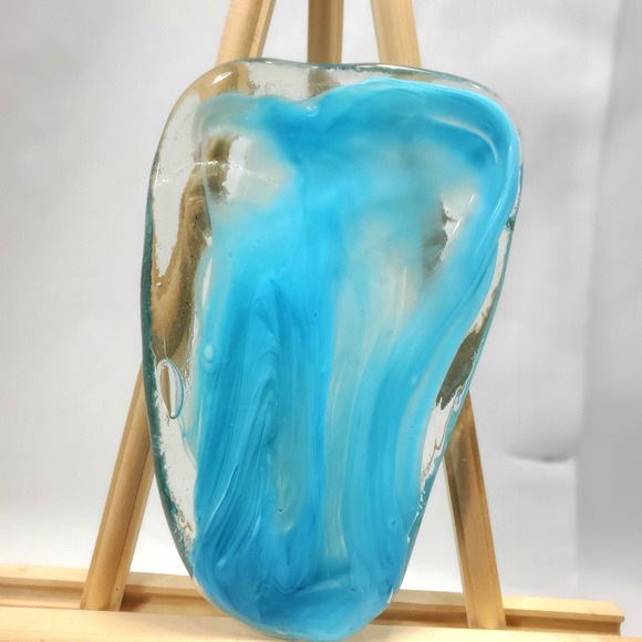 Vintage Art Glass Blue Face Mask - Picture 2 of 3